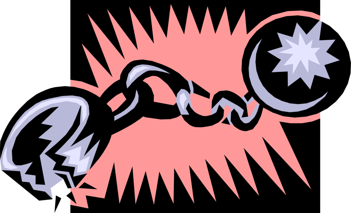 Vector Illustration Of Leg Irons, Legcuffs Physical - Illustration (1155x700), Png Download