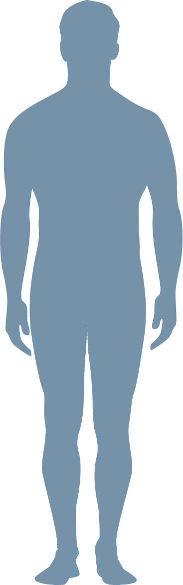Blue Silhouette Man - Patient Silhouette (367x1170), Png Download