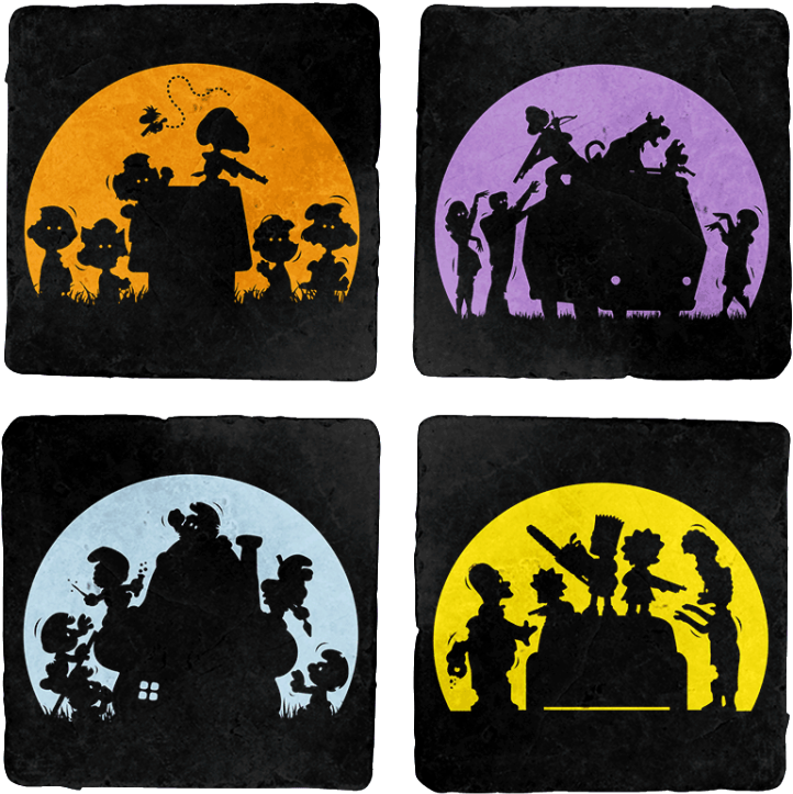 Zombie Toons 4-coaster Set - Illustration (750x750), Png Download