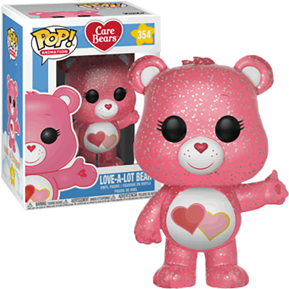 Love A Lot Bear Glitter Pop Vinyl Figure - Care Bears Glitter (600x600), Png Download