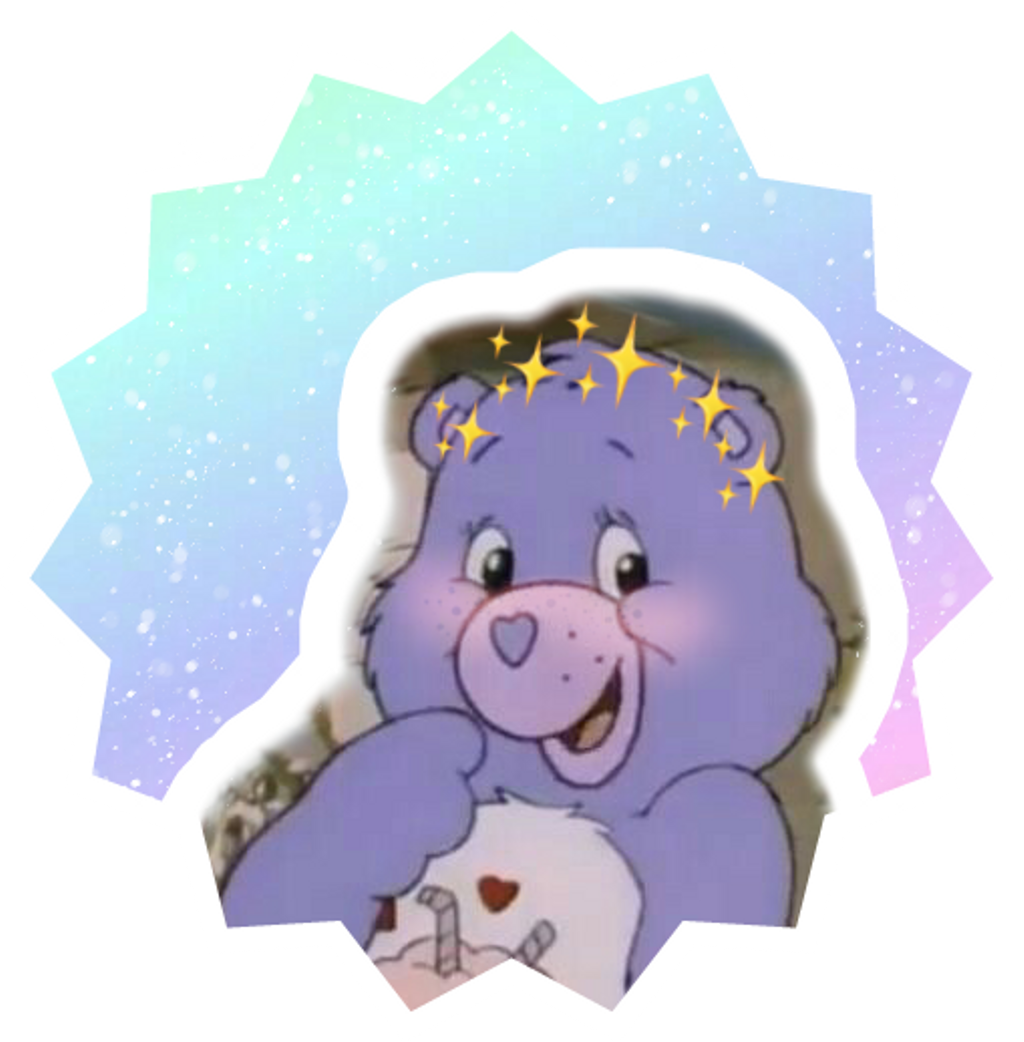 Incon Care Bear 💙🌈 Icon Carebear Loveli Cute Criative - Purple Care Bear Aesthetic (1024x1042), Png Download