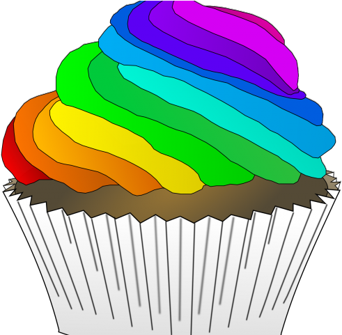 Cupcake Clipart Summer - Cupcake Png Clipart Rainbow (640x480), Png Download