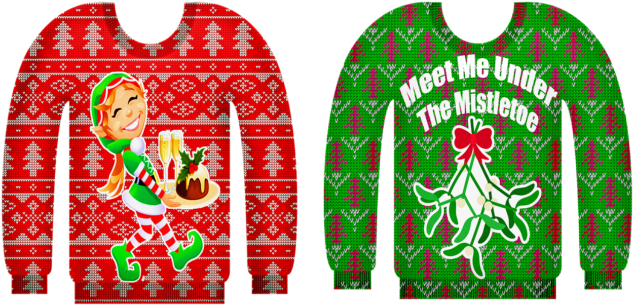 Ugly Sweater Holiday Party - Christmas Jumper (1280x649), Png Download