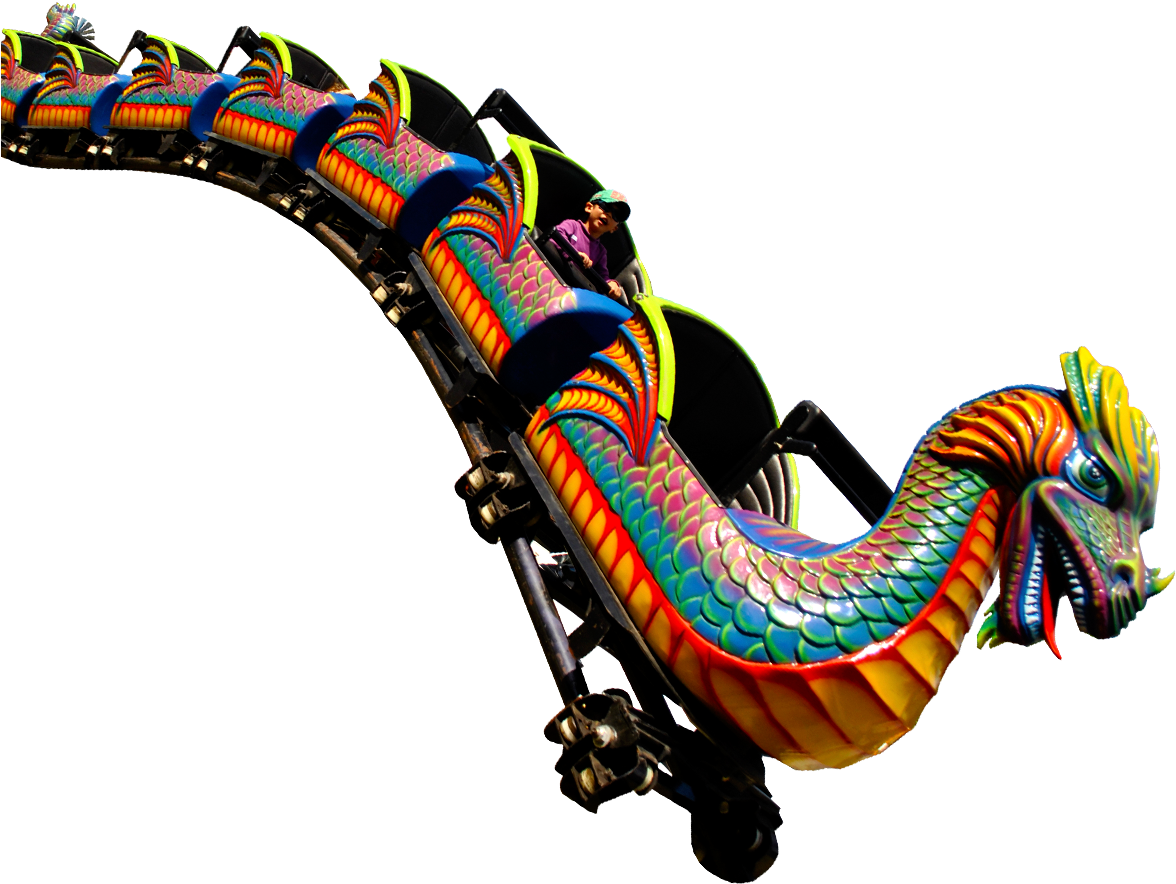 Dragon Wagon Roller Coaster - Roller Coaster (1200x907), Png Download