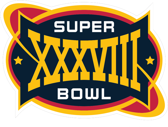 2003 - Super Bowl Xxxviii Logo (1024x514), Png Download