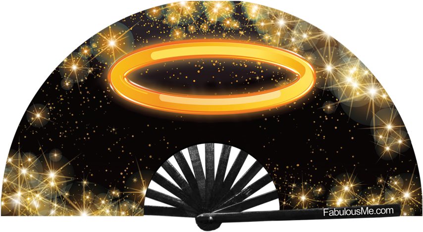 Halo Angel Bamboo Circuit Party Uv Glow Fan By Fabulous - Circle (1024x1024), Png Download
