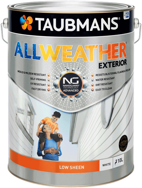 Taubmans 10l Low Sheen White All Weather® Exterior - Taubmans All Weather Exterior Gloss (800x800), Png Download