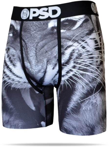Psd Underwear Men's Tiger Boxer Brief Black - Undergarment (640x640), Png Download