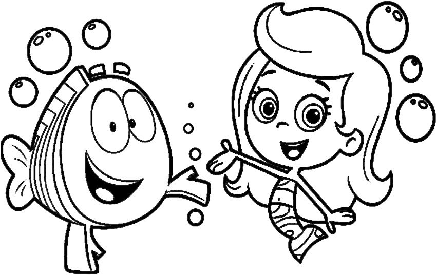 Bubble Guppies Printable Coloring Pages (850x567), Png Download