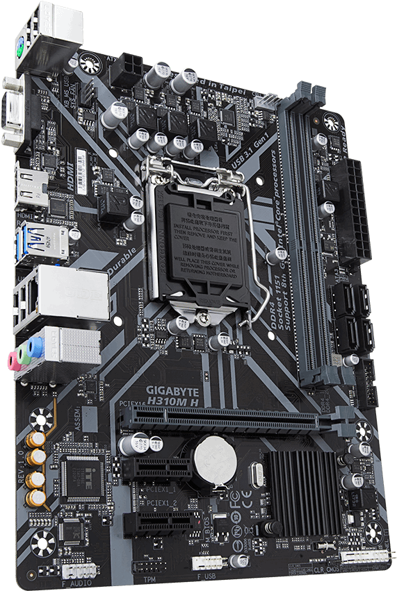 Gigabyte H310m-h Motherboard - Gigabyte H310m H Hdmi (1000x860), Png Download