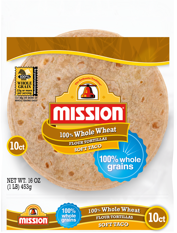 Soft Taco Whole Wheat Tortillas - Mission Low Carb Tortillas (880x940), Png Download
