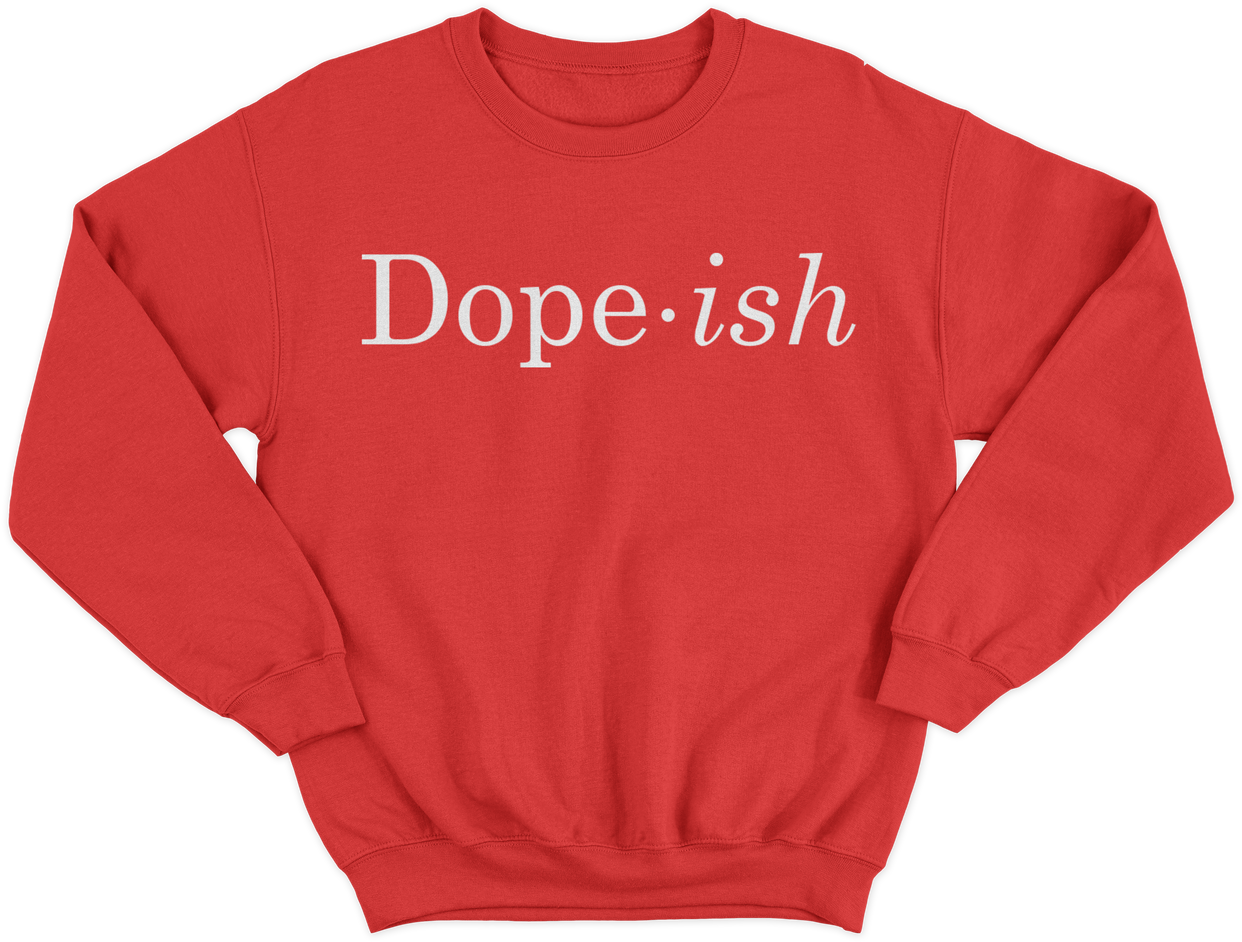 Dope-ish Crewneck Red/white - Sweater (1280x1280), Png Download