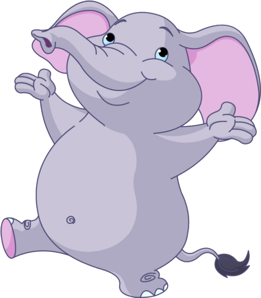 Cartoon Baby Elephant Jungle Animal On A Transparent - Dancing Elephant (520x594), Png Download