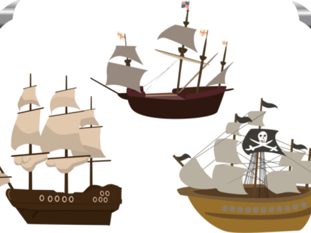 Sailing Boat Clipart Ship Wheel - Pirate Ship Clipart Png (640x480), Png Download