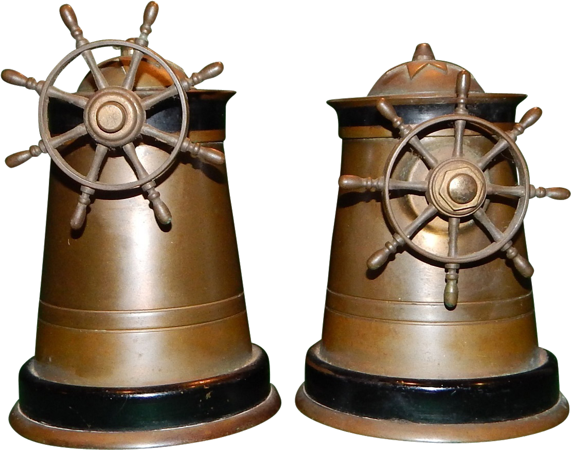 1920s Nautical/maritime Brass Ship Wheel Ashtray And - Brass (1109x1109), Png Download