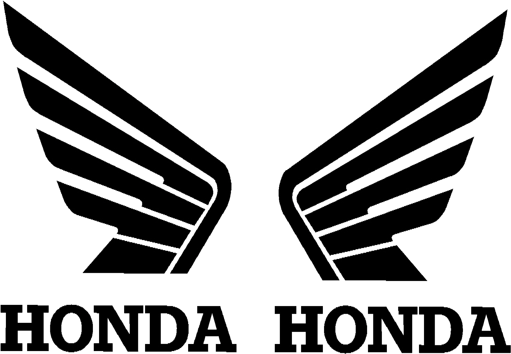 Honda Wings 115mm X 90mm Tank Stickers X 2 3 1000 P1 - Honda Wings Logo Png (1754x1240), Png Download