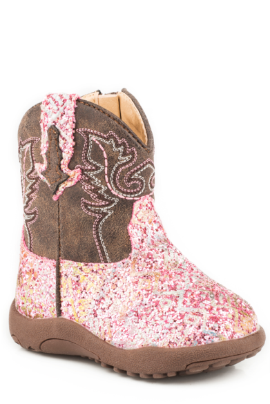 Roper Cowbaby Glitter Aztec - Cowboy Boot (640x640), Png Download