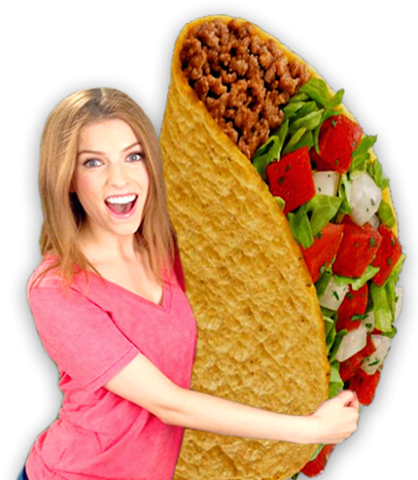 Taco Bell - Anna Kendrick Eating Taco Bell (600x702), Png Download