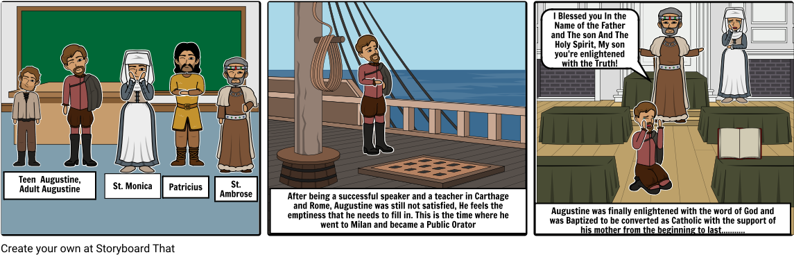 Augustine Baptism - Cartoon (1164x385), Png Download