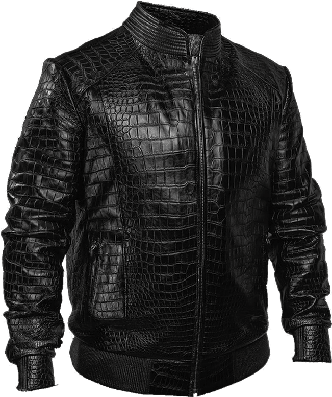 Genuine Crocodile Jacket - Leather Jacket (1063x886), Png Download