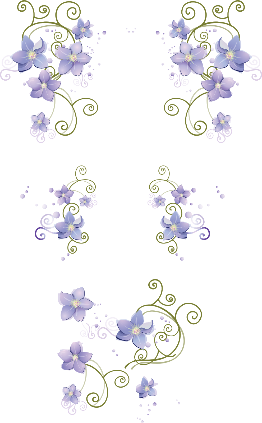 Floral, Cantos, Clipart, Png, Desenho, Transparente, - Flowers Photoshop Brushes (991x1600), Png Download