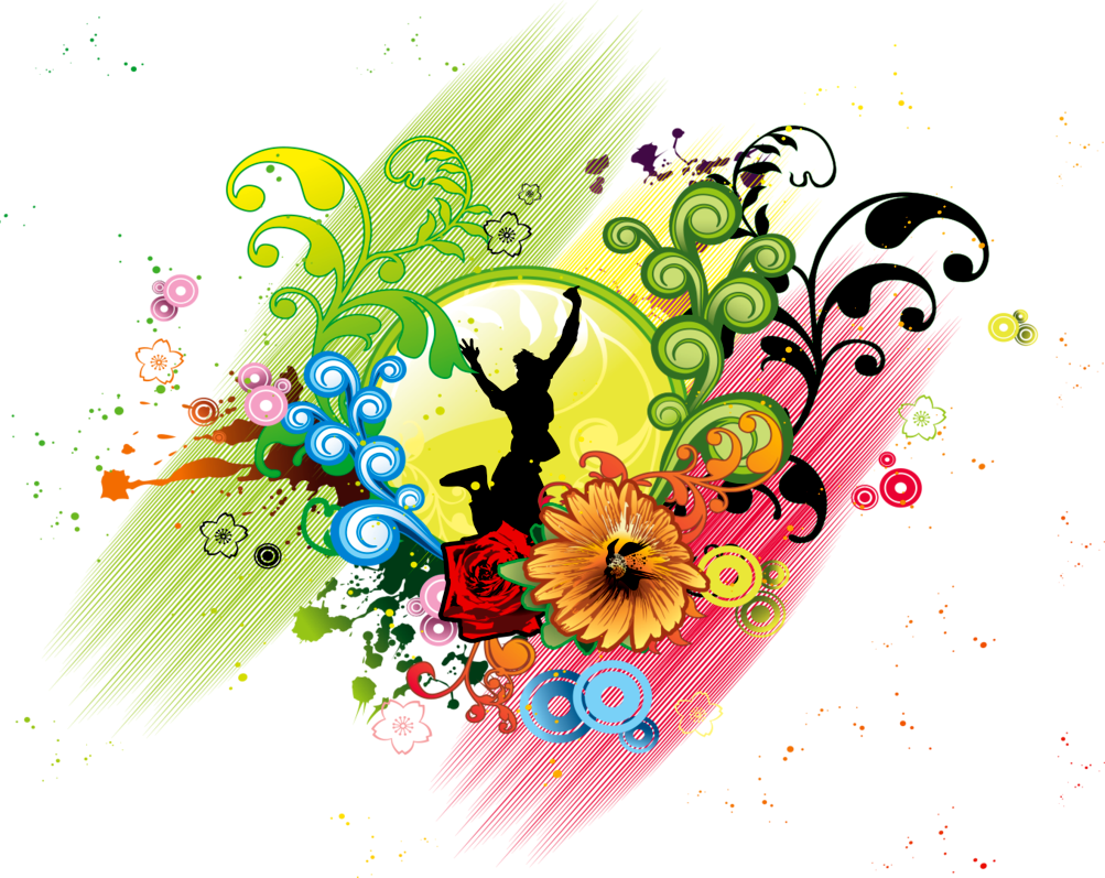 Vetor Floral Em Png - Free Vector (1003x797), Png Download