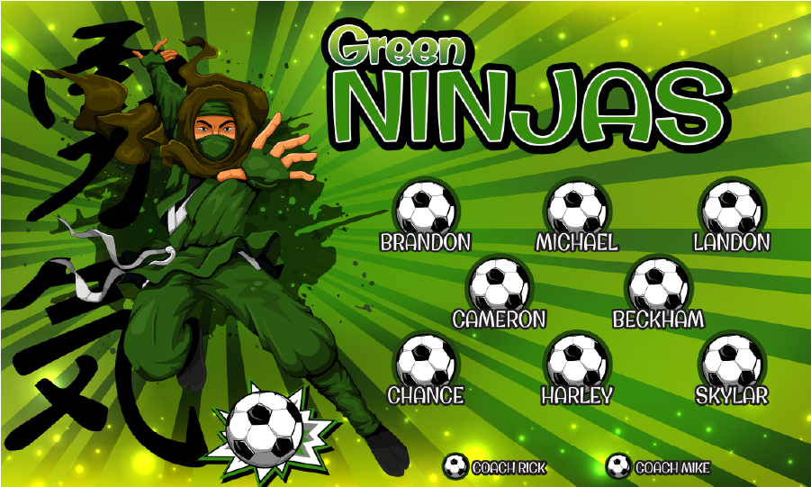 3'x5′ Vinyl Banner Green Ninjas - Panda (901x901), Png Download