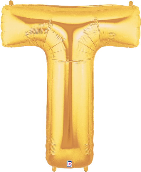 Letter T Foil Balloon Letters - Gold Letter Balloons T (600x600), Png Download