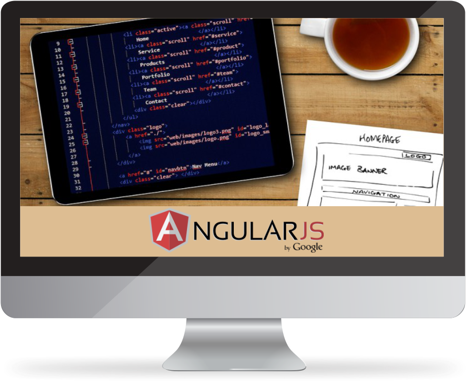 Angular Js - Sketch (1460x770), Png Download