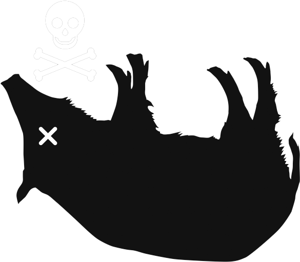 Original) - Dead Pig Black And White (801x619), Png Download