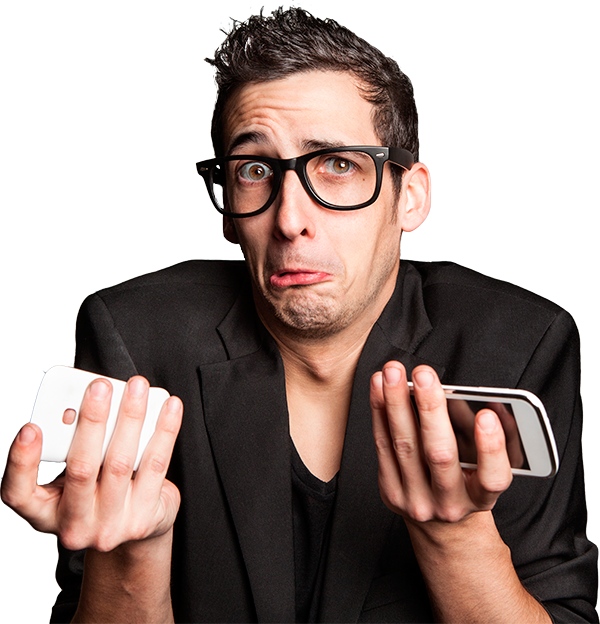 Teens Confused Phones (600x624), Png Download
