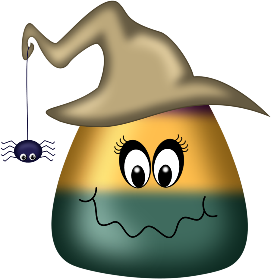 Halloween Candy Corn Witch • - Candy Corn Halloween Clipart (955x1024), Png Download