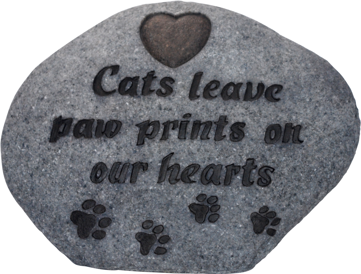 Cat Paw Print Memorial Stone Grey By Vivid Arts - Heart (1480x1377), Png Download