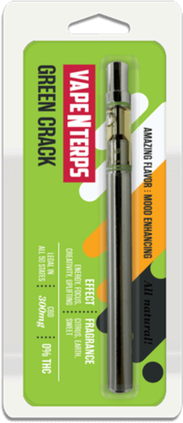 300mg Cbd Green Crack Vape Pen By Vapenterps - Green Crack Cbd Oil Cartridge (1600x1600), Png Download