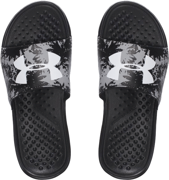 Under Armour Girl's Strike Floral Slides - Under Armour Slide Slippers For Girls (612x650), Png Download