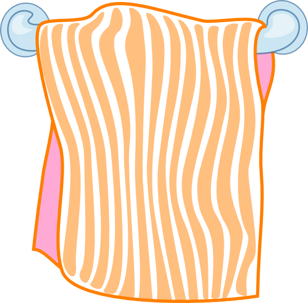 Bath Towel Orange Clip Art - Wet Towel Clipart Png (600x590), Png Download