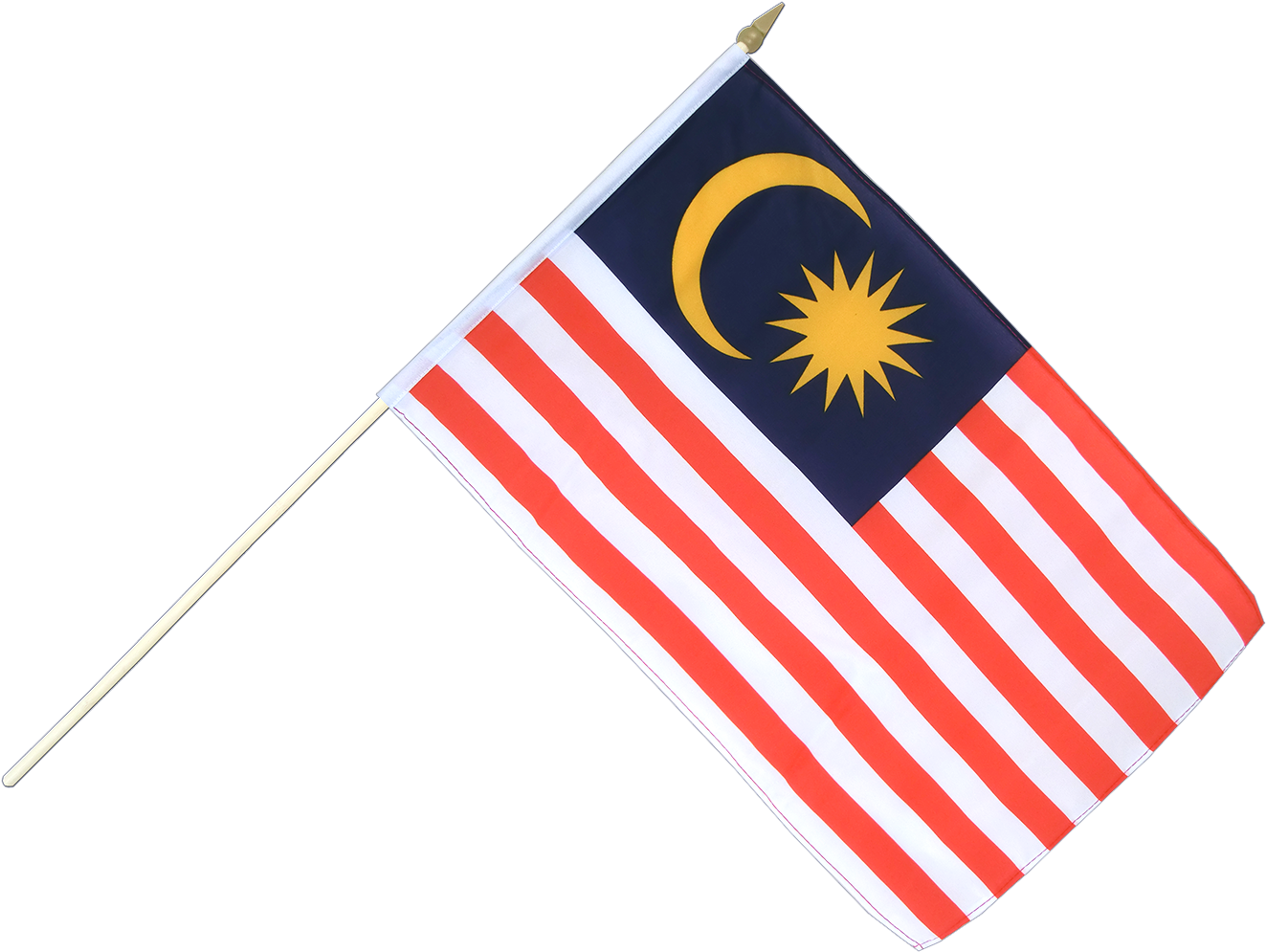 Hand Waving Flag 12x18" - Malaysia Flag With Stick (1500x1260), Png Download