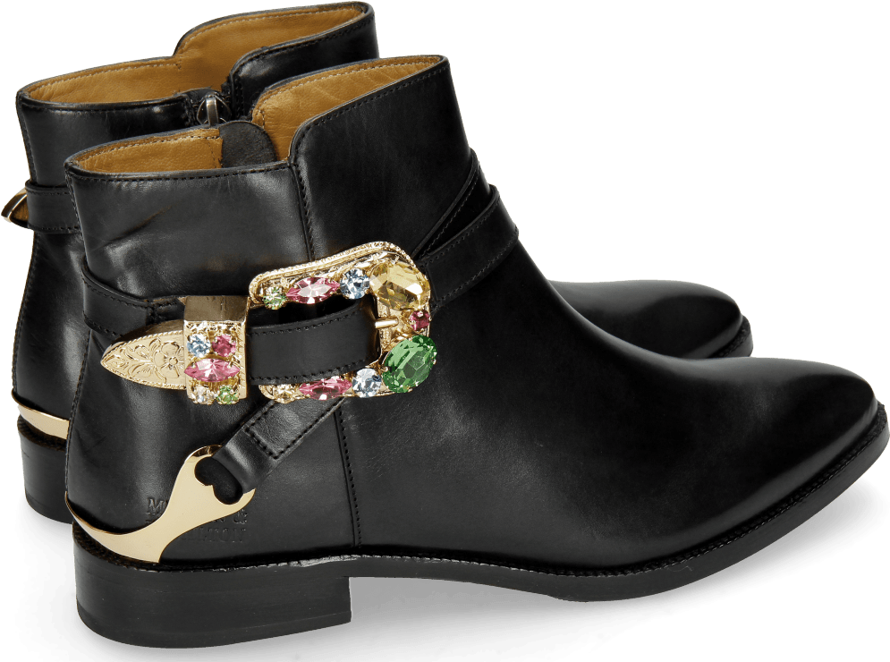 Ankle Boots Candy 8 Black Buckle Multi - Motorcycle Boot (1024x1024), Png Download