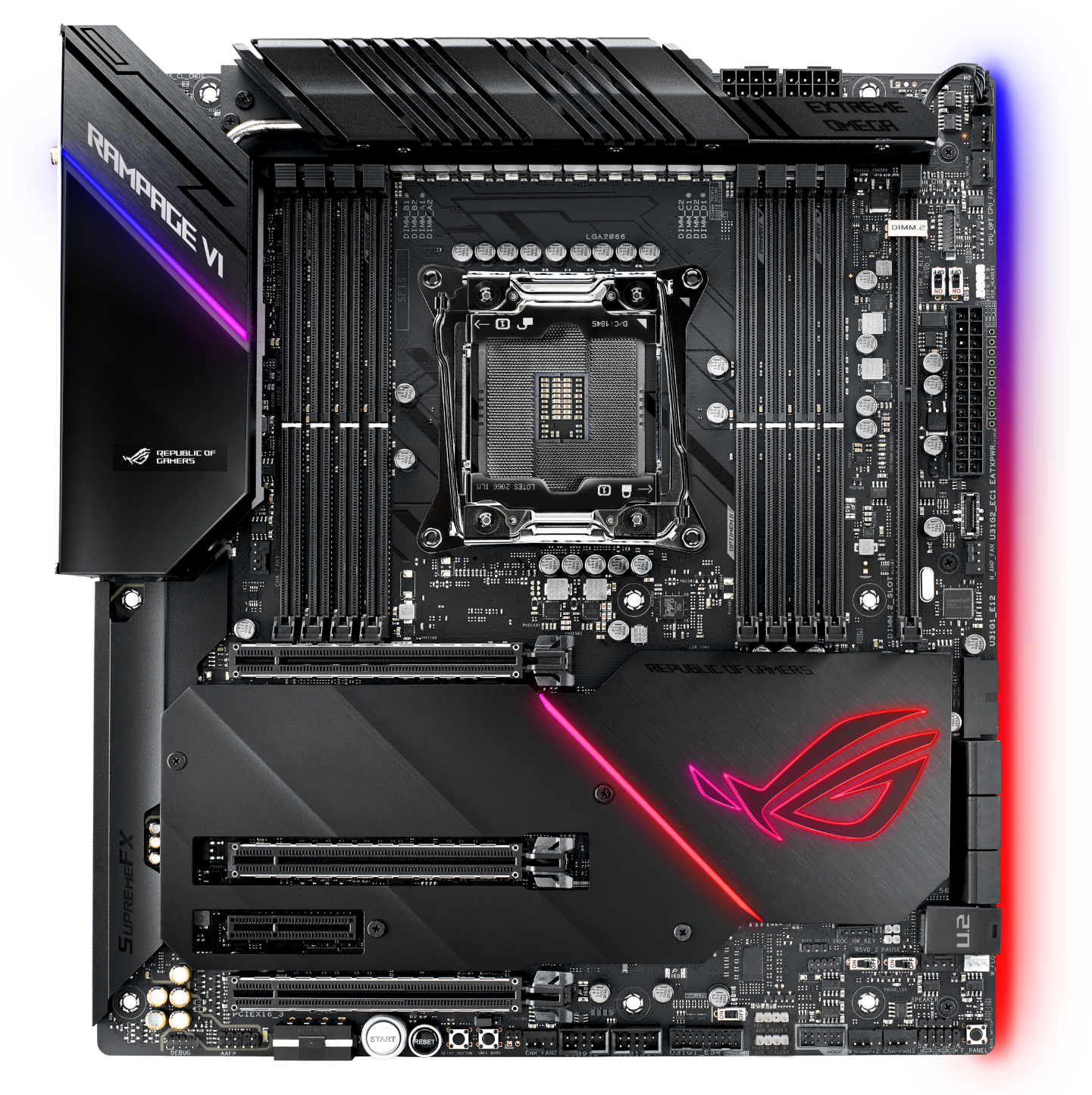 The Motherboard Has 3 Pci E - Asus Rog Zenith Extreme Alpha (1440x1553), Png Download