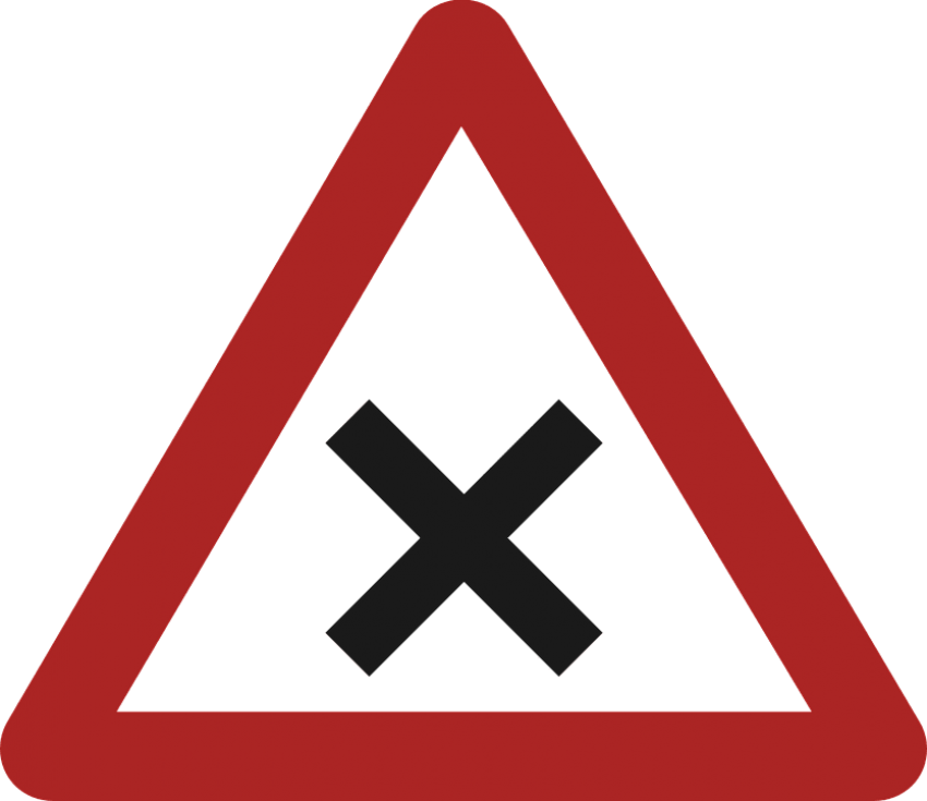 Free Png Download Priority To The Right Road Sign Png - Theory Test Road Signs (850x735), Png Download