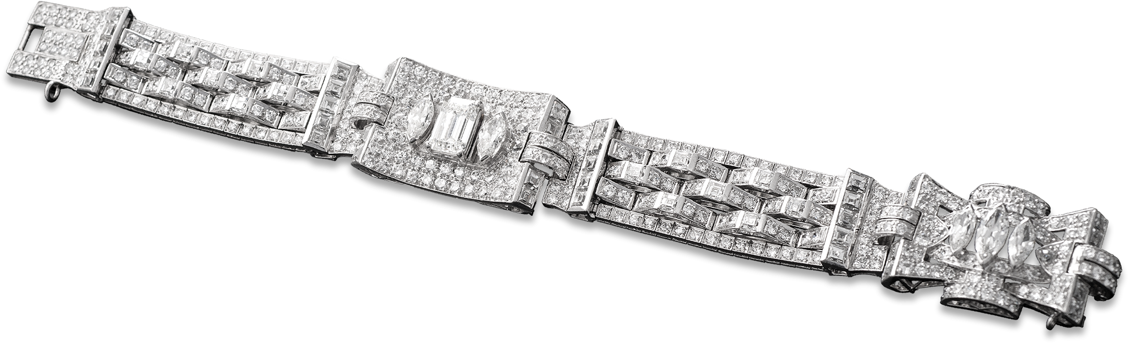 Art Deco Diamond Buckle Bracelet - Bracelet (2500x2000), Png Download