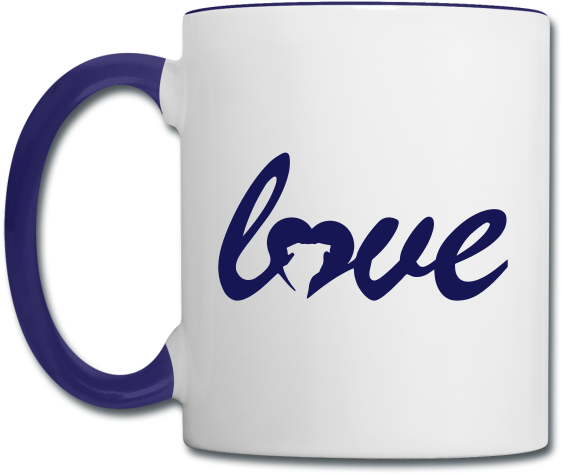 Dog Love Silhouette - Mug (650x650), Png Download