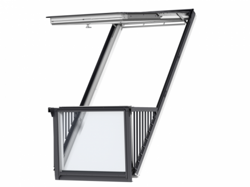 Velux Gdl Pk19 Sd0w001 White Paint Single Balcony For - Window (500x625), Png Download