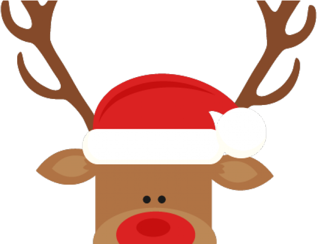 Santa Hat Clipart Cute - Reindeer With Santa Hat (640x480), Png Download