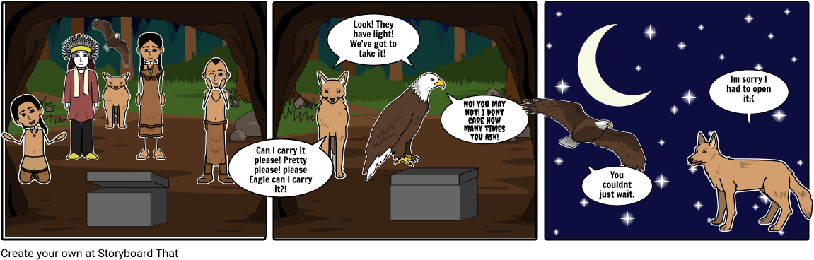 Cyote Stole The Sun And Moon - Cartoon (1164x385), Png Download