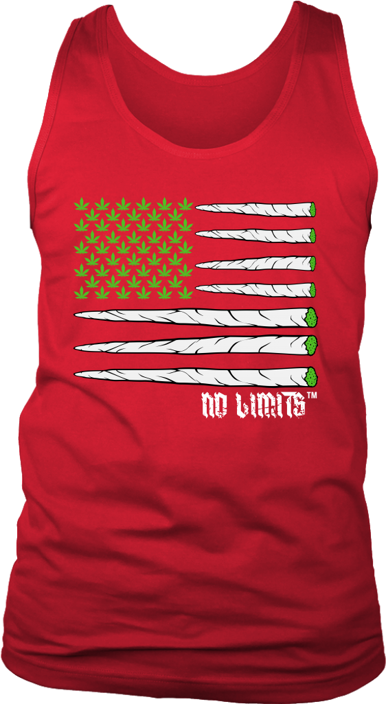 Marijuana Joint Flag District Unisex Tank By No Limits - T-shirt (1024x1024), Png Download