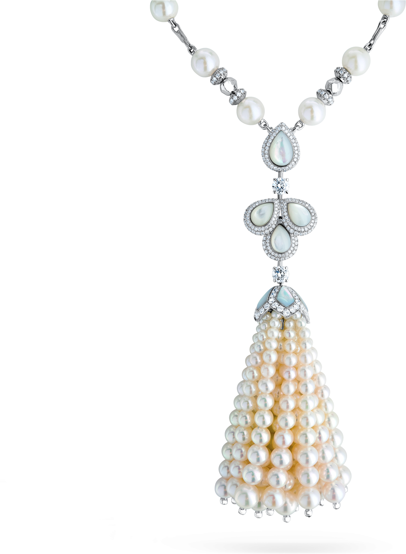 Tassel Necklace With Akoya Pearl - Pendant (2000x2000), Png Download