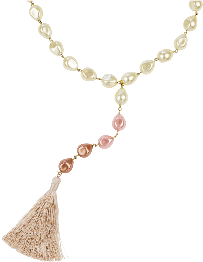 21" Pink Ombre Baroque Pearl Tassel Necklace - Chain (1060x1060), Png Download