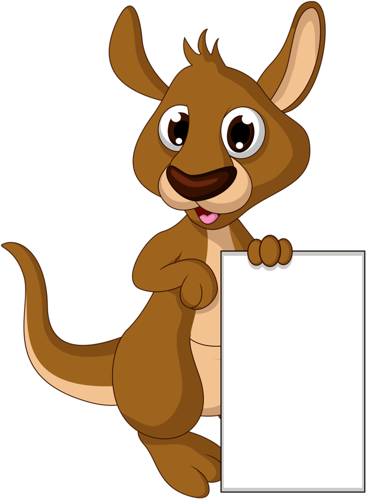 Frozen Clipart Name Tag - Kangaroo Cartoon Png (757x1024), Png Download