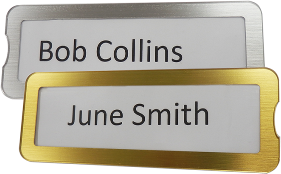 Name Plates Silver And Gold 1 - Signage (600x600), Png Download
